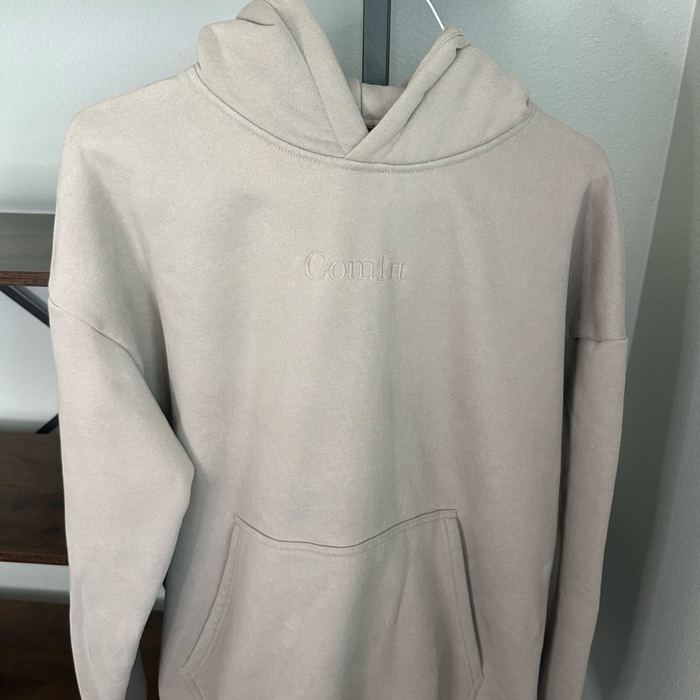 Comfrt Signature Hoodie Light Brown Beige Pullover Oversized Soft Unisex 2XL